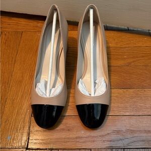 Cole Haan Dawna Tan and Black Women's Block Pump